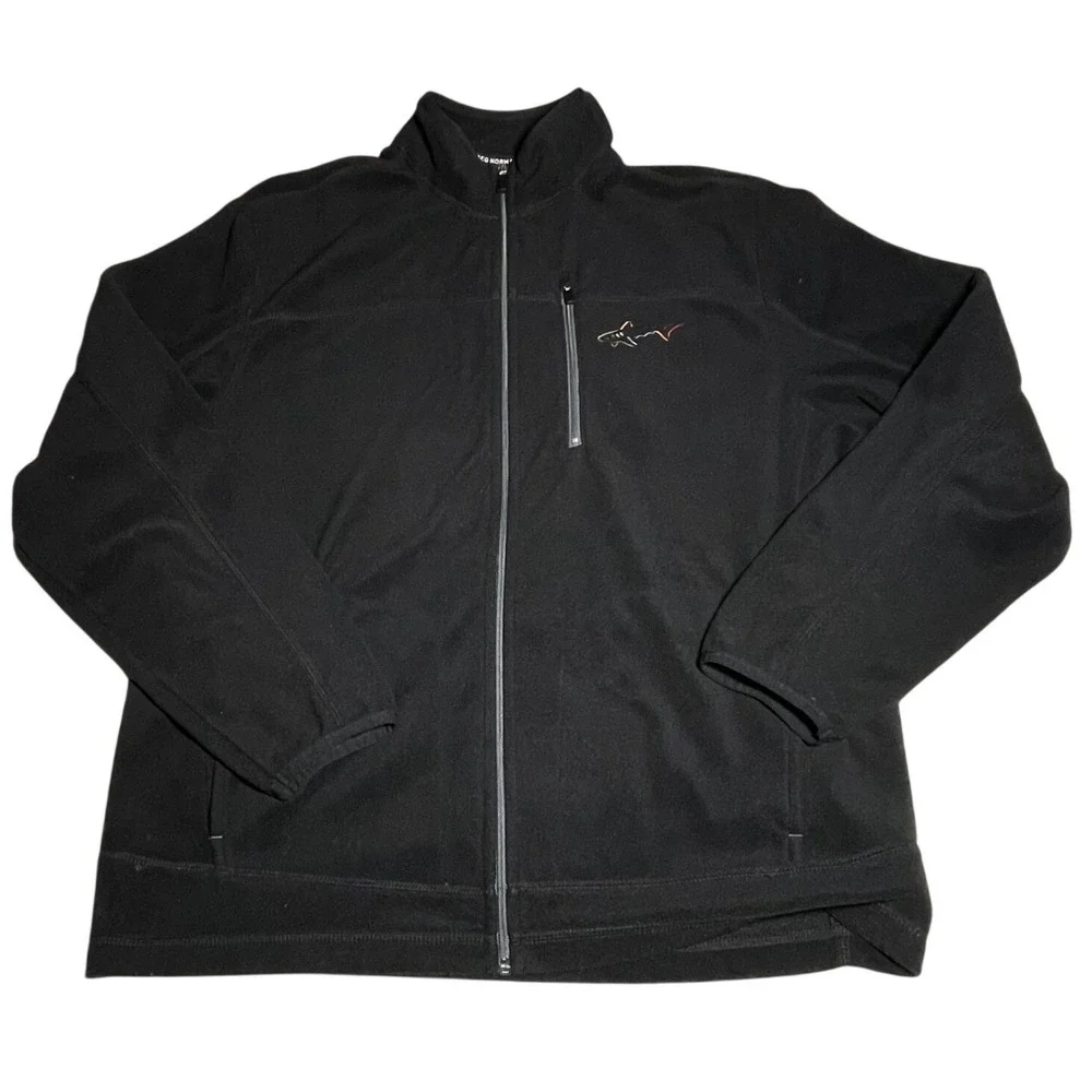 Greg Norman Black Fleece Zip‎ Up Jacket Golf Outerwear Men's M